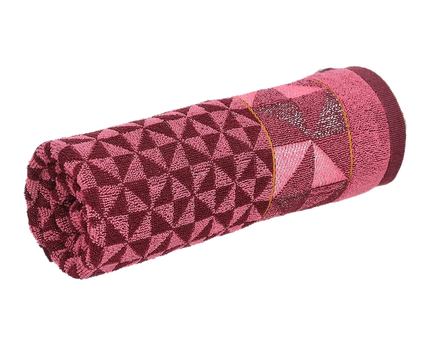 Heart HomeTringle Printed Super Soft, Fluffy, and Absorbent, Cotton Bath Towel Perfect for Daily Use, 30"x60"(Maroon)