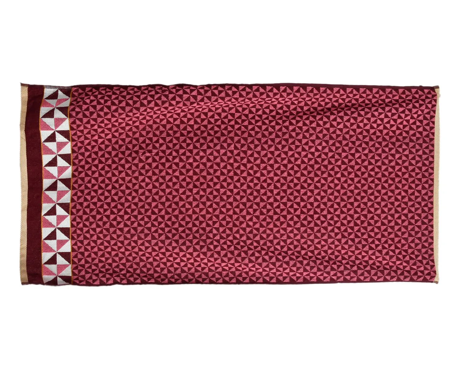 Heart HomeTringle Printed Super Soft, Fluffy, and Absorbent, Cotton Bath Towel Perfect for Daily Use, 30"x60"(Maroon)