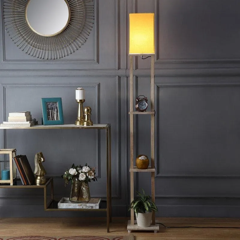 Honey Gleam Floor Lamp With Shelf