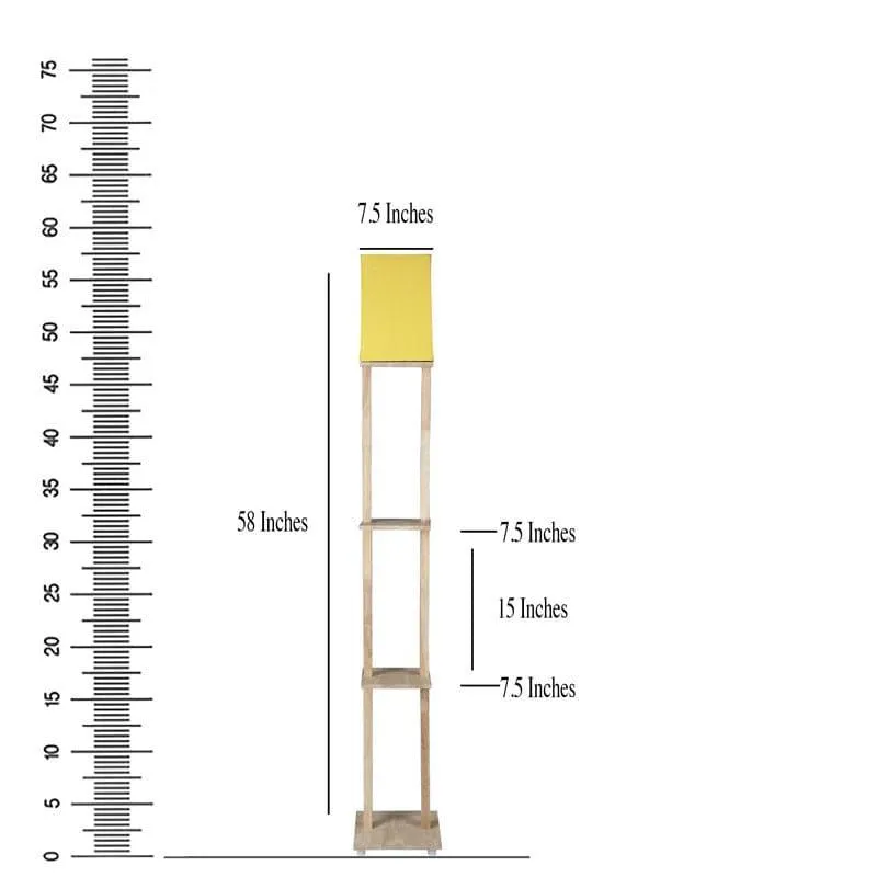 Honey Gleam Floor Lamp With Shelf