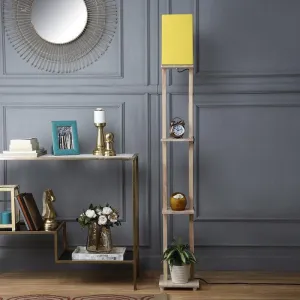 Honey Gleam Floor Lamp With Shelf