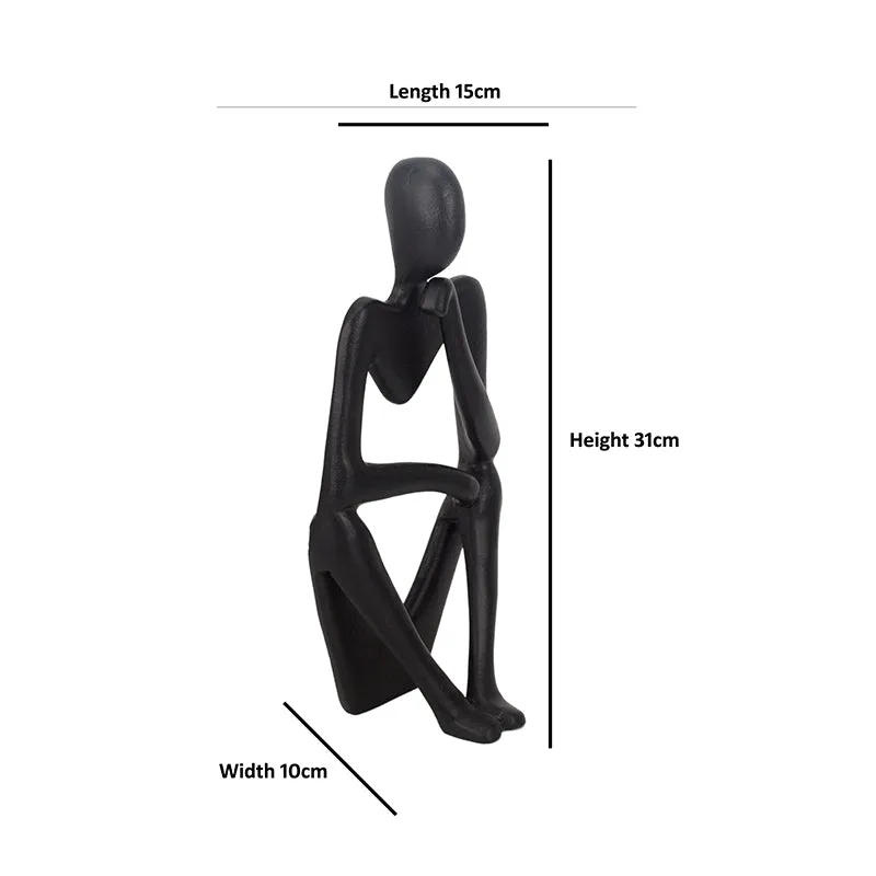 Human Ponder Showpiece (Black) - Set Of Three