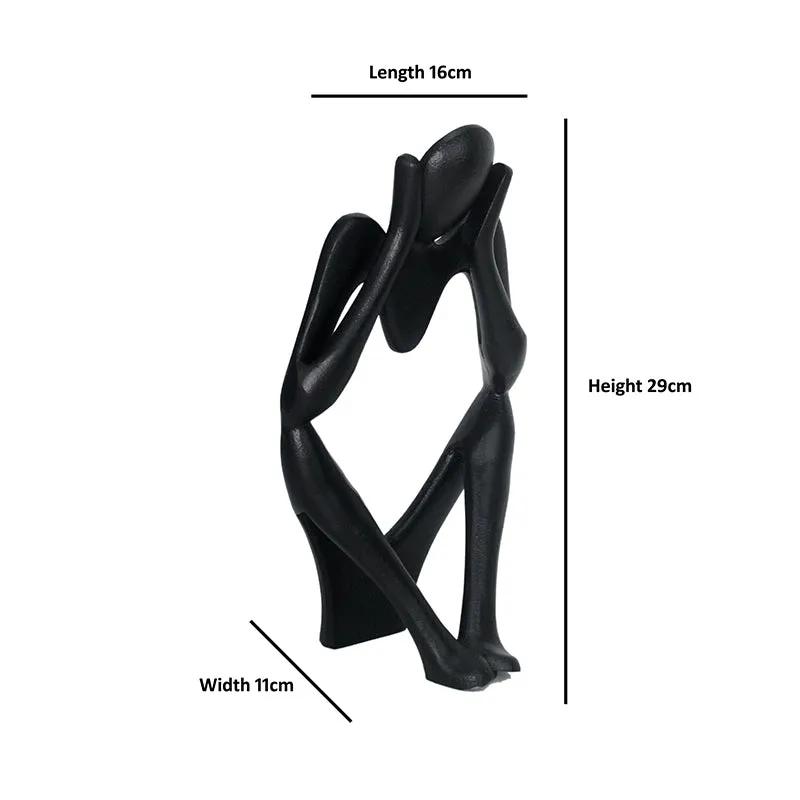 Human Ponder Showpiece (Black) - Set Of Three