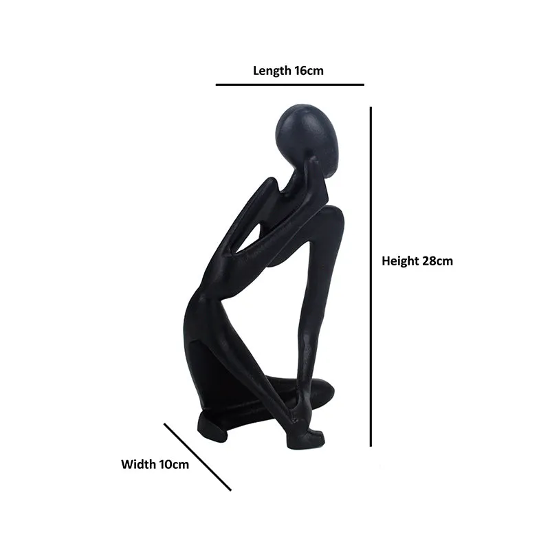 Human Ponder Showpiece (Black) - Set Of Three