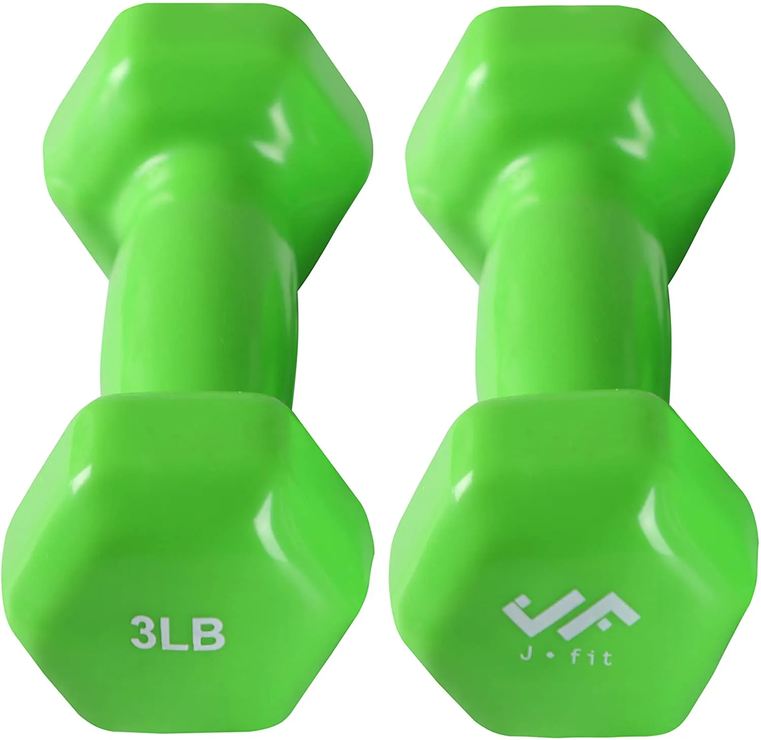 JFIT Dumbbell Hand Weight Pairs and Sets – 10 Vinyl Dumbbell Pairs Options or 7 Neoprene Dumbbell Rack Set Options – Premium Non-Slip, Color Coded Hex Shaped Hand Weights