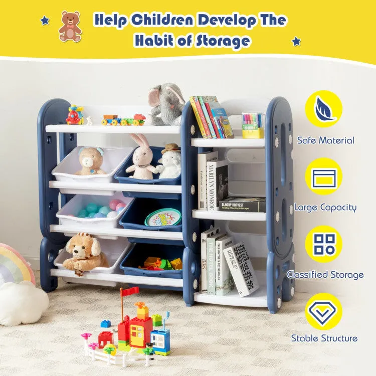 Kids Toy Storage Organizer with Bins and Multi-Layer Shelves