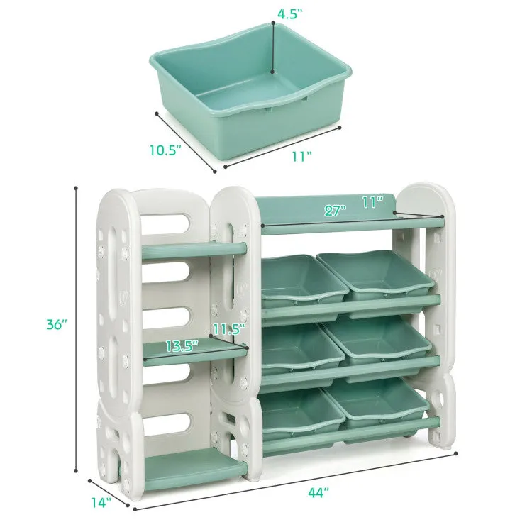 Kids Toy Storage Organizer with Bins and Multi-Layer Shelves