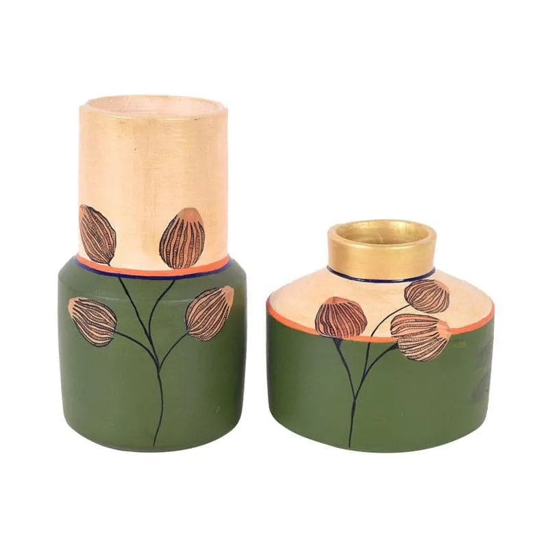 Kripasana Tribal Terracotta Vase - Set Of Two