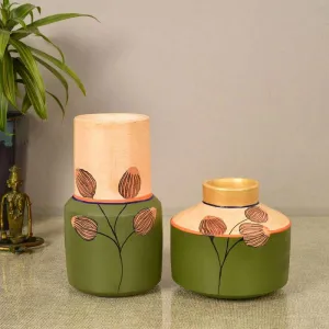 Kripasana Tribal Terracotta Vase - Set Of Two