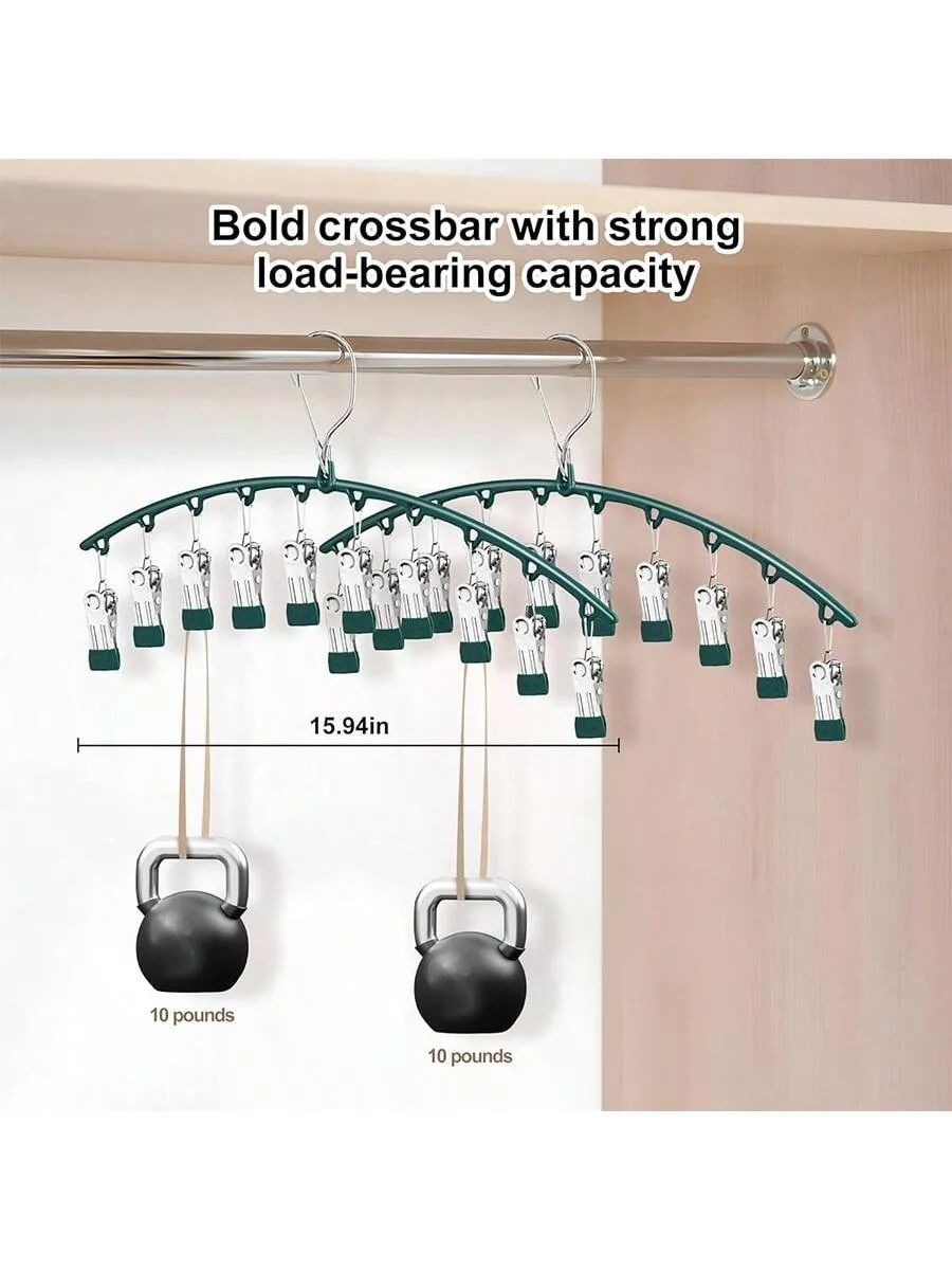 Legging Organizer for Closet, Metal Yoga Pants Hangers 1 Pack w/10 Clips Holds 10 Leggings, Hangers Space Saving Hanging Closet Organizer w/Rubber Coated Closet Organizers and Storage, Black