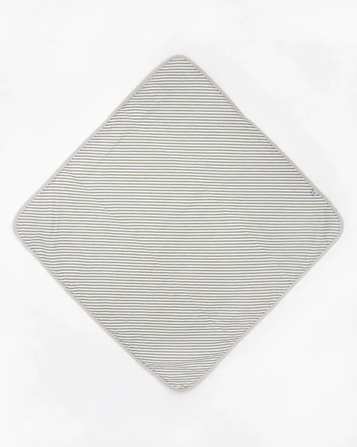 Little Unicorn Infant Hooded Towel / Grey Stripe