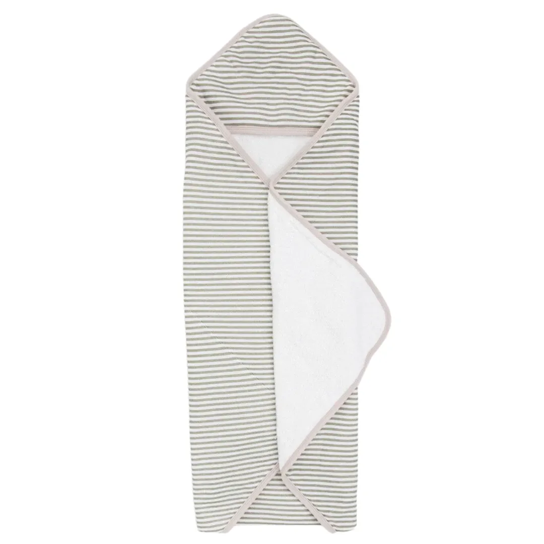 Little Unicorn Infant Hooded Towel / Grey Stripe