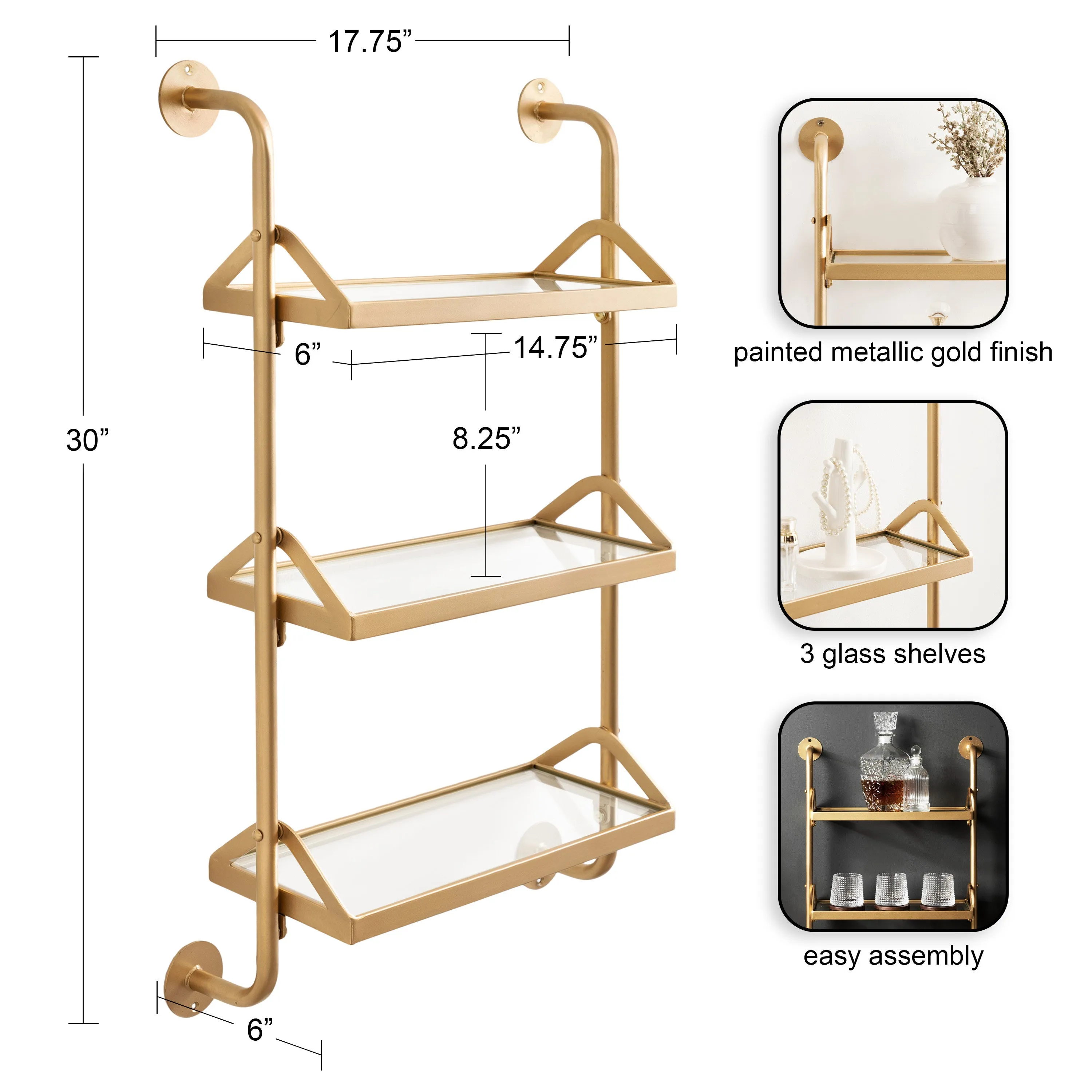 Marit Three-Tier Wall Shelf
