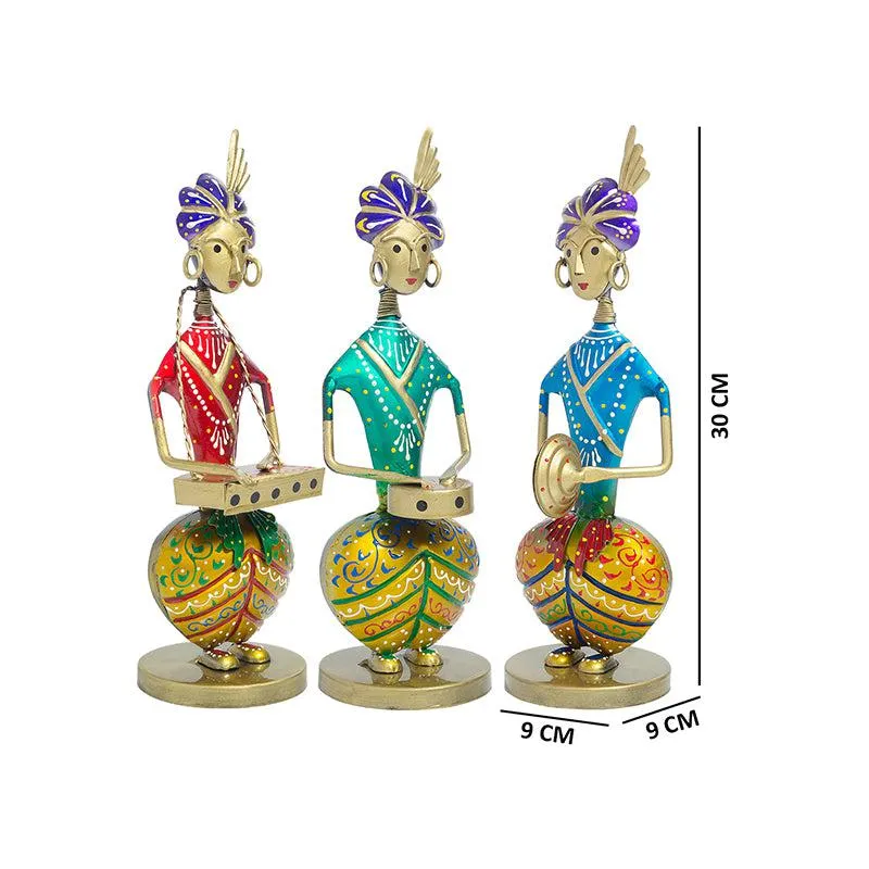 Mela Handcrafted Folk Music Showpiece - Set Of Three