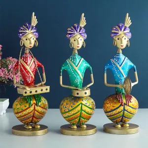 Mela Handcrafted Folk Music Showpiece - Set Of Three
