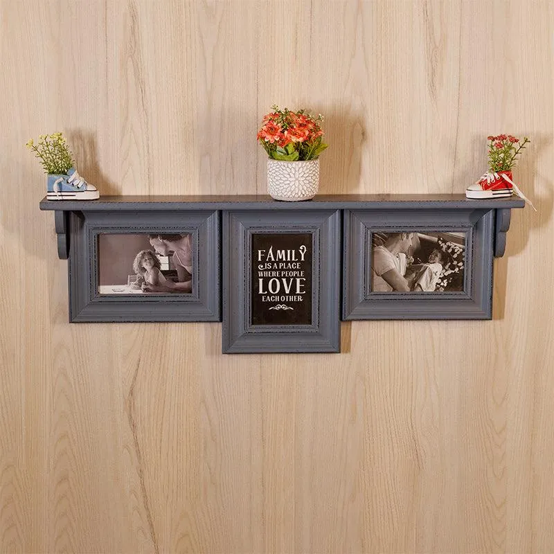 Memoria Photo Frame With Wall Shelf - Grey