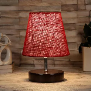 Mita Table Lamp With Jute Shade - Maroon