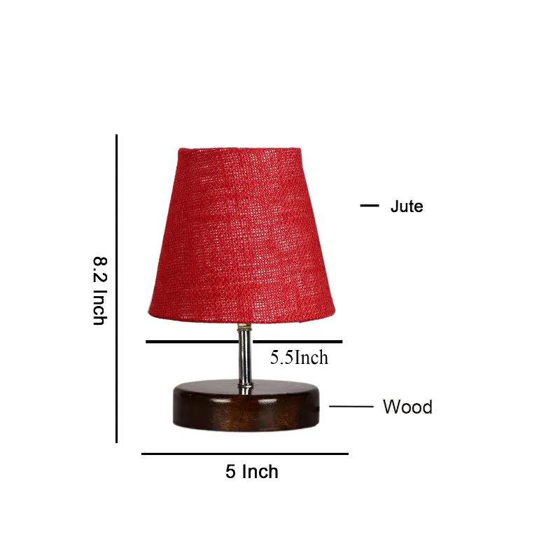 Mita Table Lamp With Jute Shade - Maroon