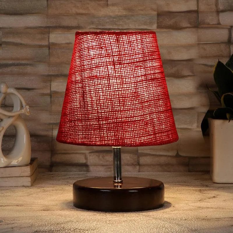 Mita Table Lamp With Jute Shade - Maroon