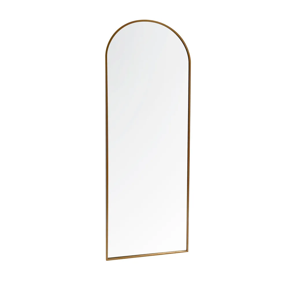 Modena arch wall mirror gold 40x120cm