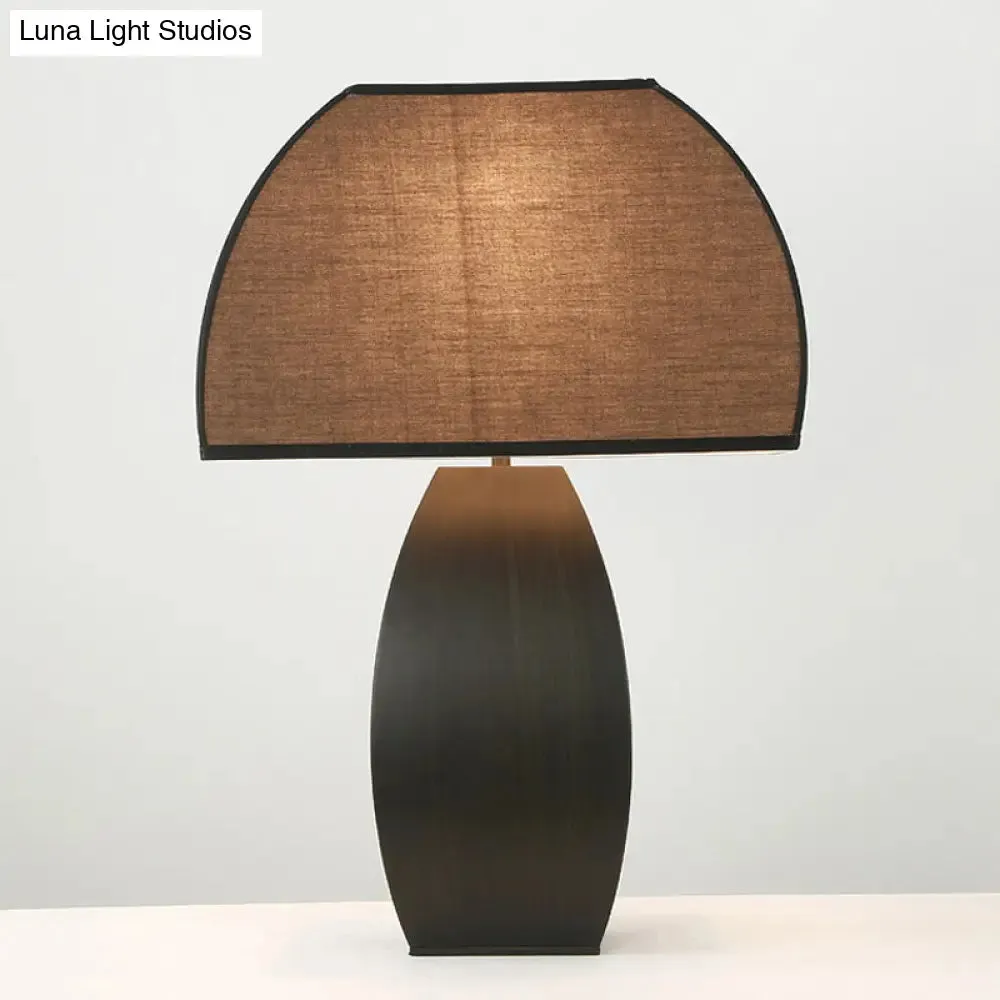 Modern Black Mushroom Table Lamp - Stylish Fabric Night Light for Living Room