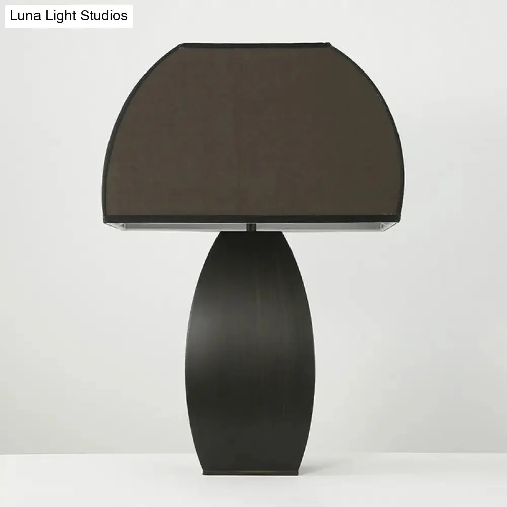 Modern Black Mushroom Table Lamp - Stylish Fabric Night Light for Living Room
