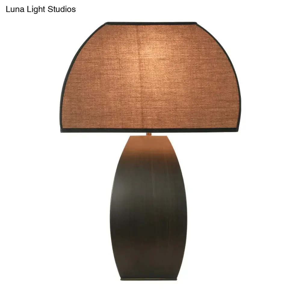 Modern Black Mushroom Table Lamp - Stylish Fabric Night Light for Living Room
