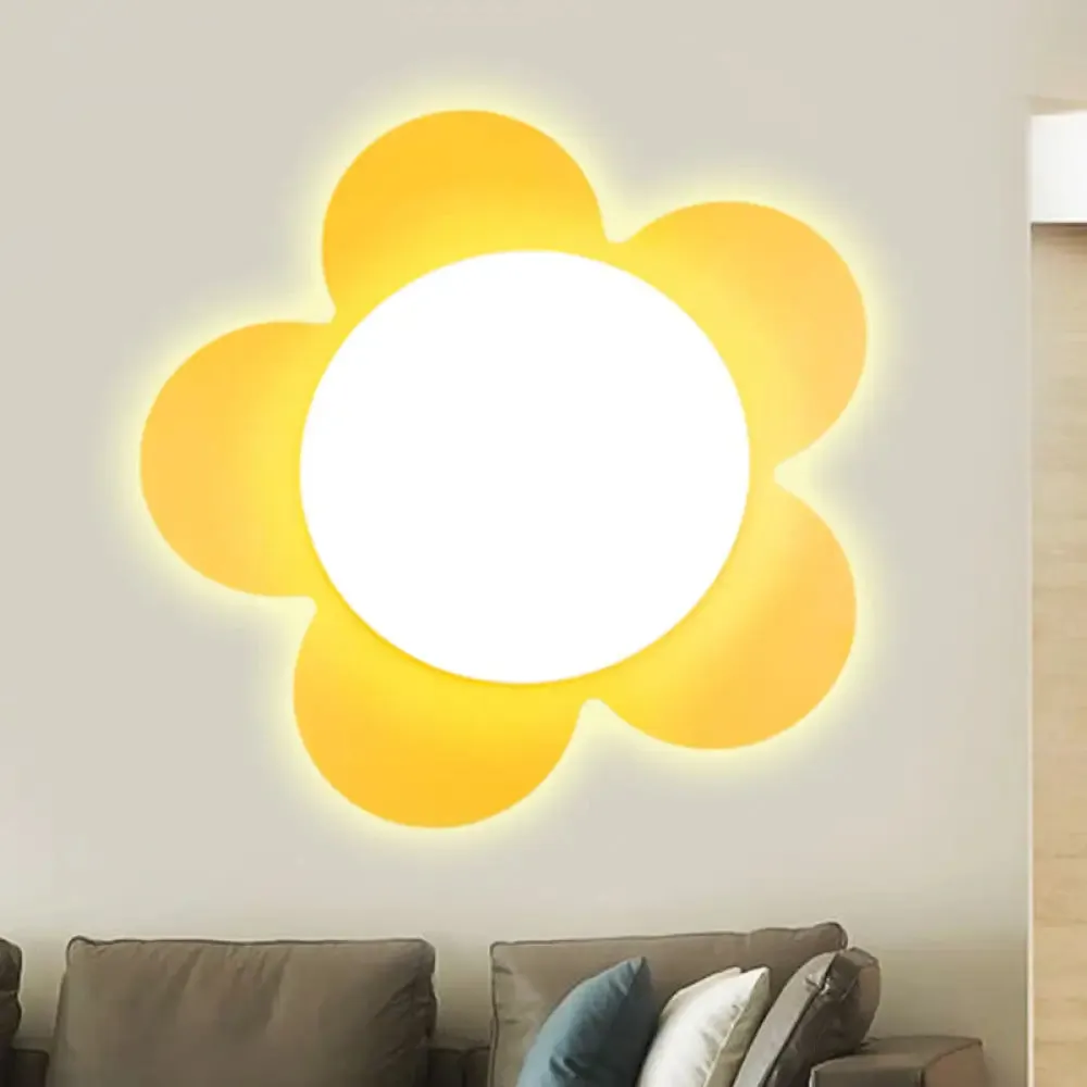 Modern Floral LED Sconce Lamp for Kindergarten with Bright Colors and Stylish Design