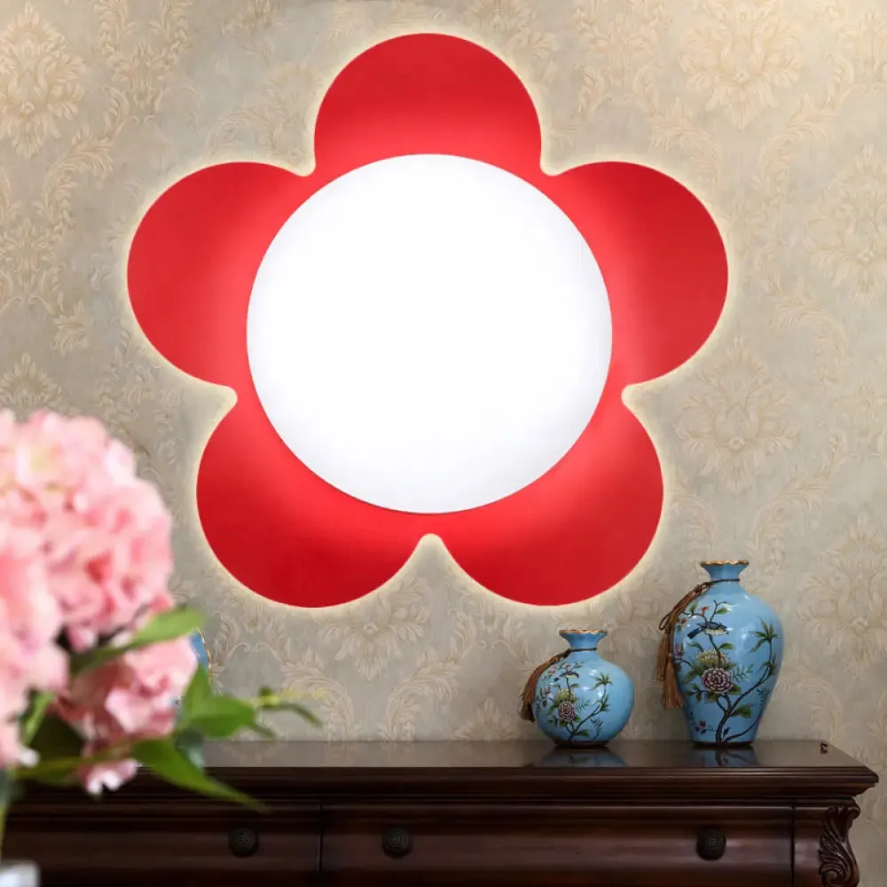 Modern Floral LED Sconce Lamp for Kindergarten with Bright Colors and Stylish Design