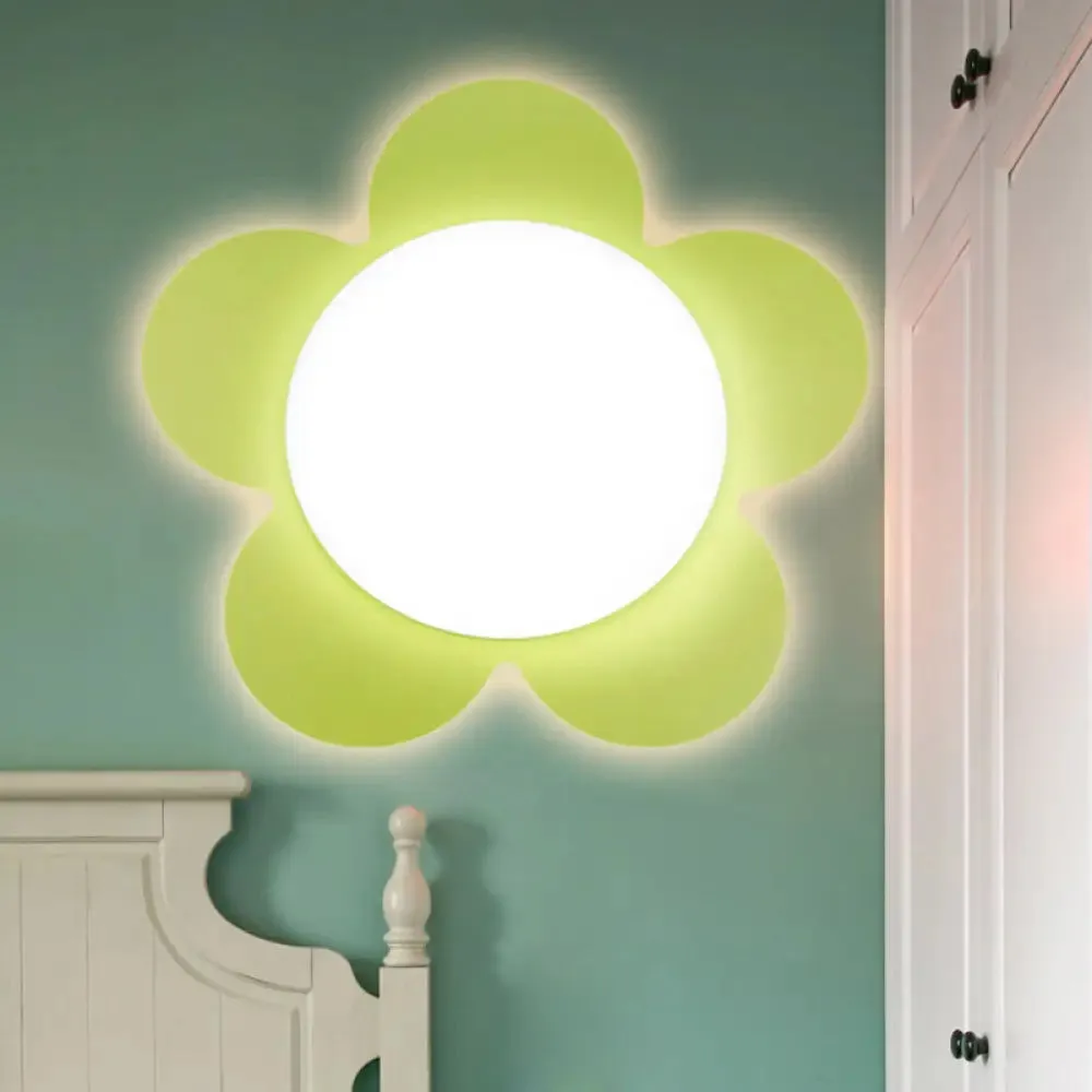 Modern Floral LED Sconce Lamp for Kindergarten with Bright Colors and Stylish Design