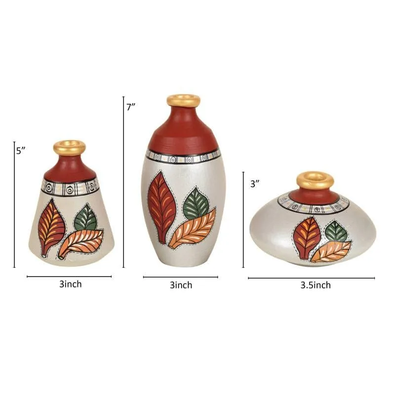 Musike Tribal Terracotta Vase - Set Of Three