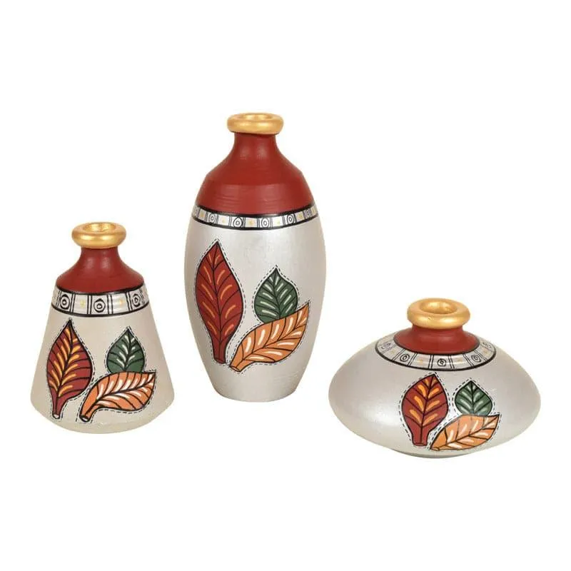 Musike Tribal Terracotta Vase - Set Of Three