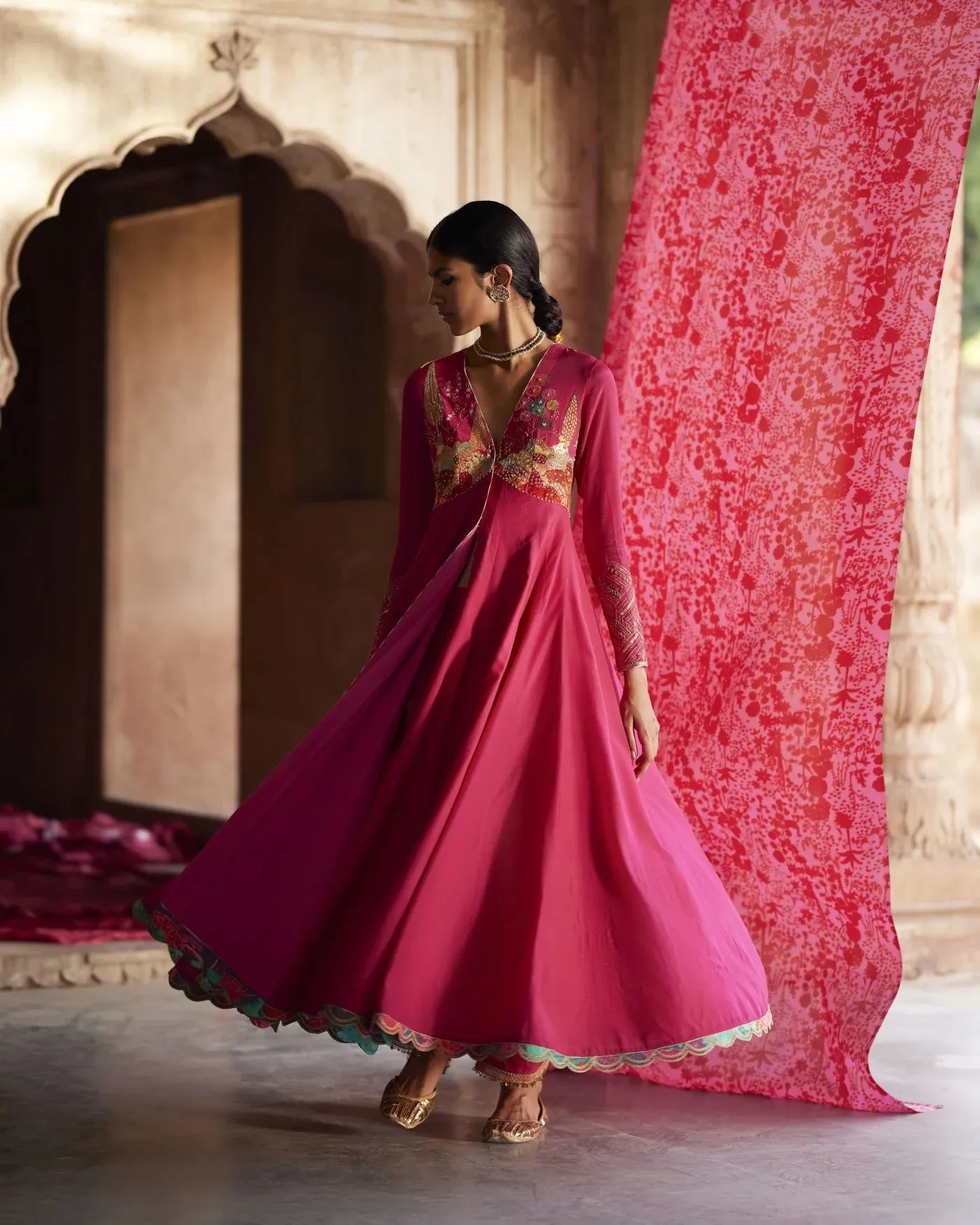 Nadira Magenta Genelia D'Souza Anarkali Set