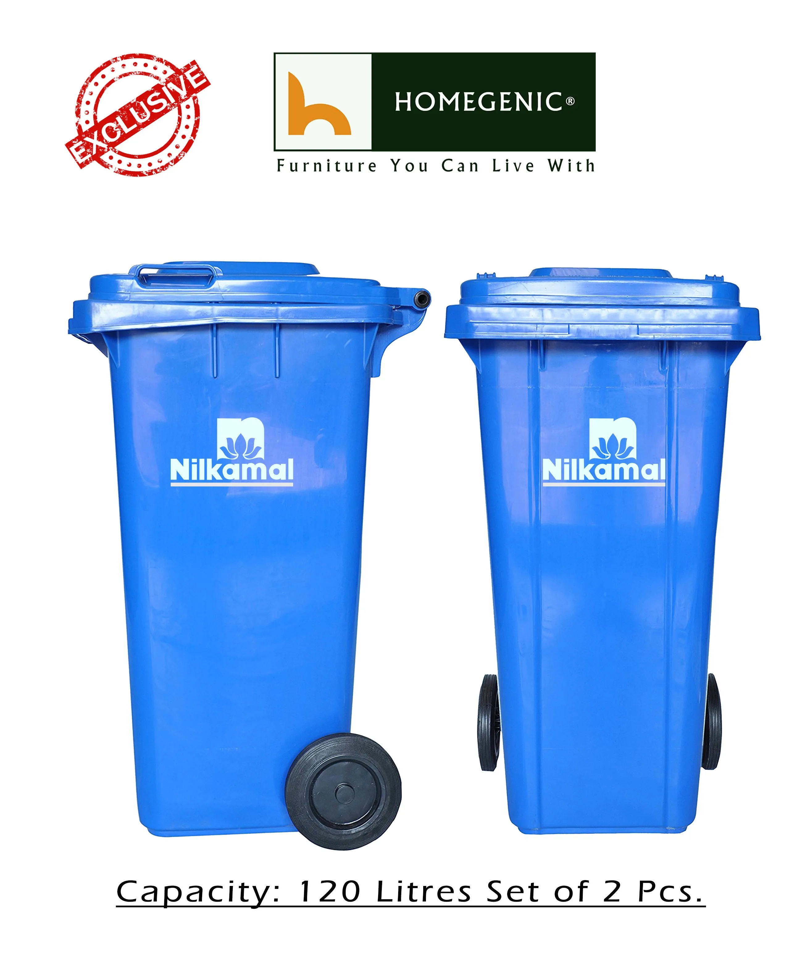 Nilkamal 120 Ltr Wheel Garbage Dustbin (Swachh Bharat Mission)