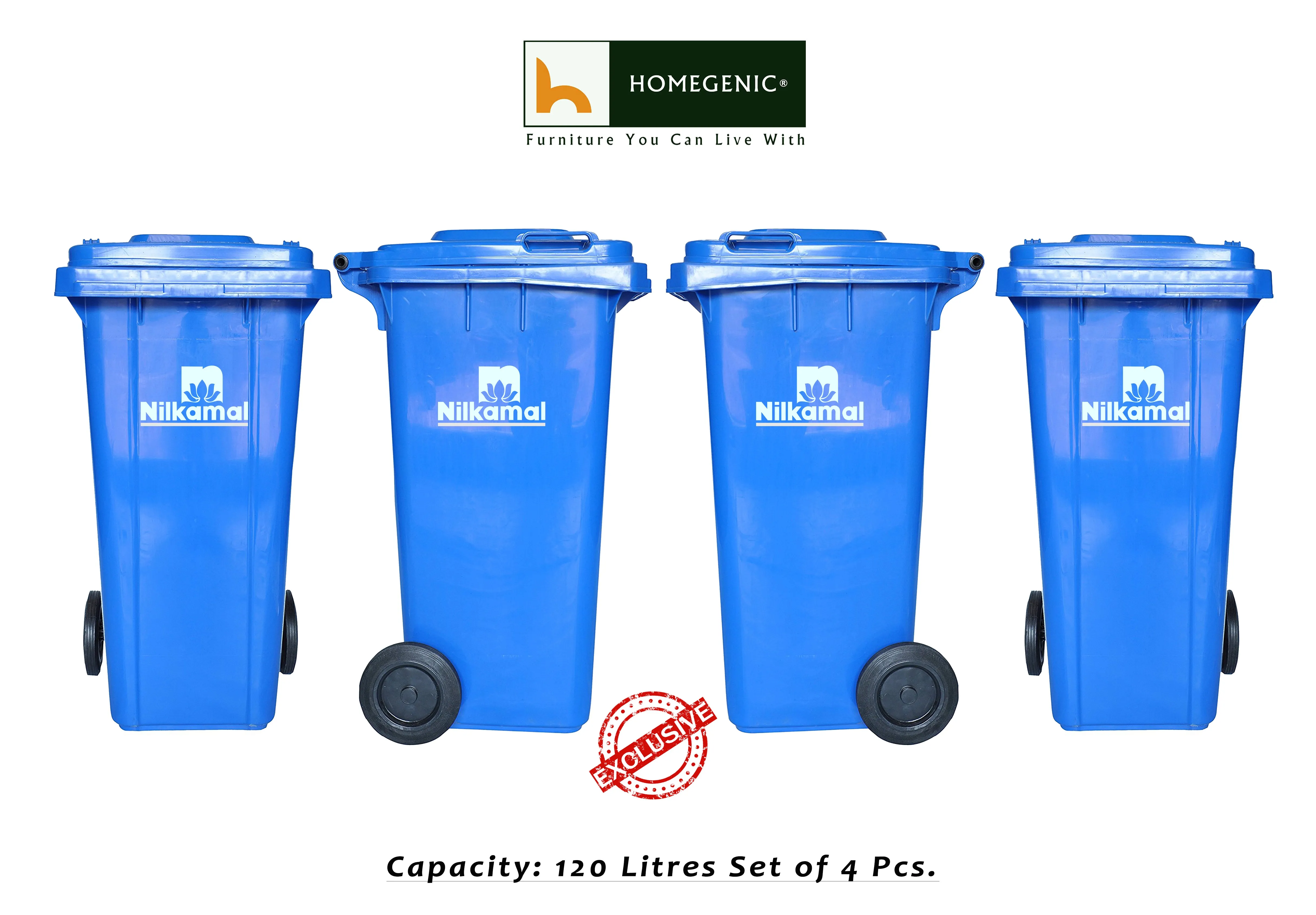 Nilkamal 120 Ltr Wheel Garbage Dustbin (Swachh Bharat Mission)