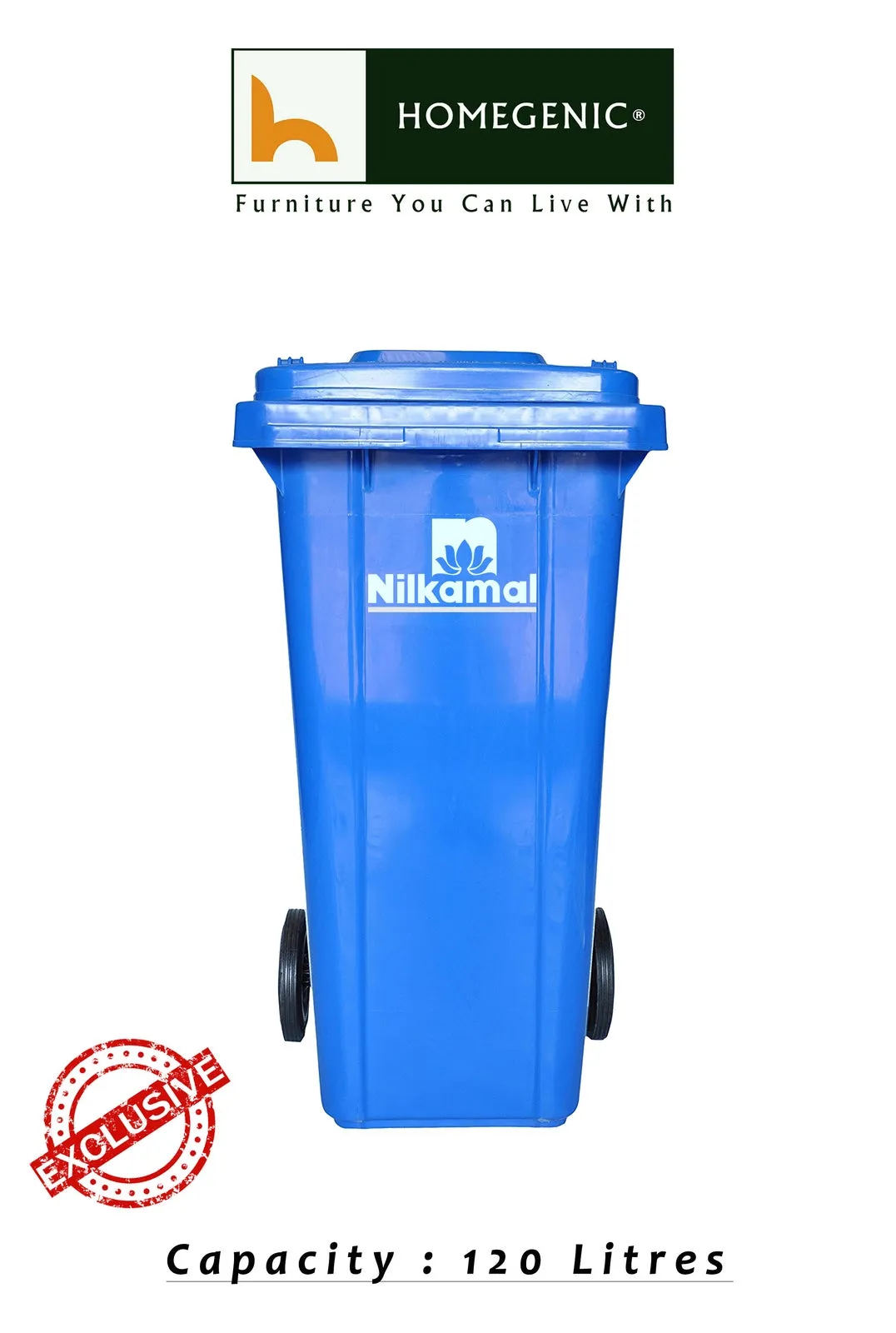 Nilkamal 120 Ltr Wheel Garbage Dustbin (Swachh Bharat Mission)