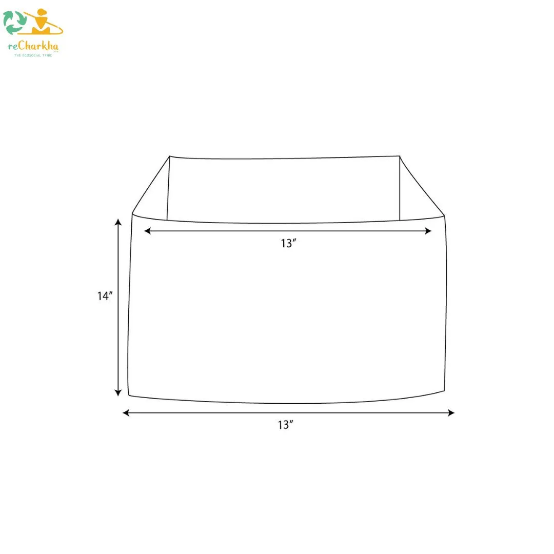 Non Shimmery Blue Collapsible Storage Box Big with Multicolored Stripes (CSBB1023-007)