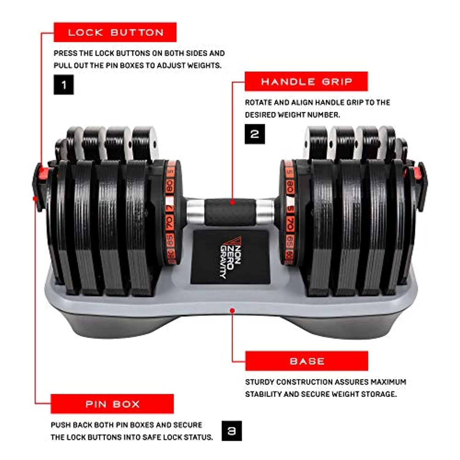 Nonzero Gravity PowerDyne Adjustable Dumbbell Weights