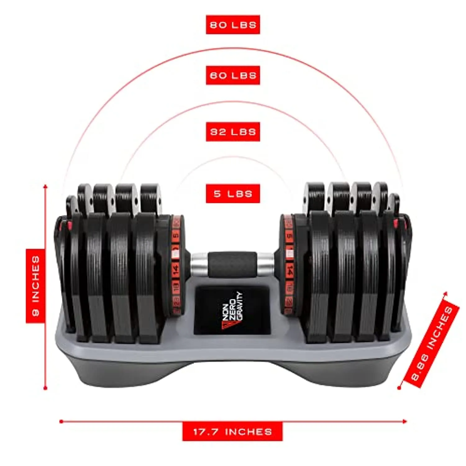 Nonzero Gravity PowerDyne Adjustable Dumbbell Weights