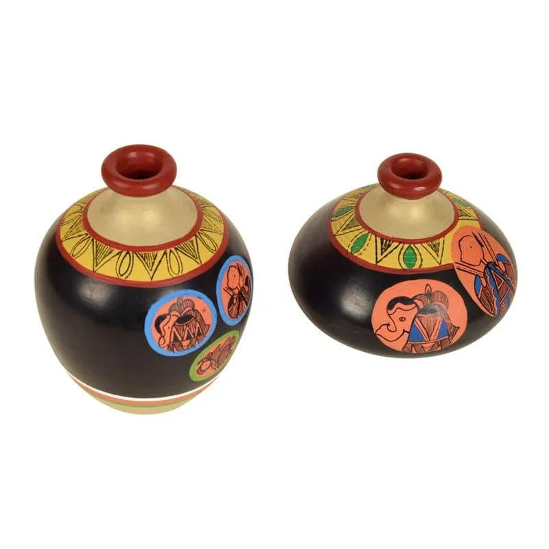 Nuria Tribal Terracotta Vase - Set Of Two
