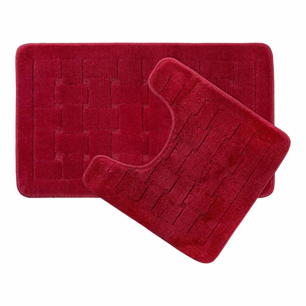 Orkney Bathroom Set Bordeaux Red Mat 45x75cm/ Pedestal 45x45cm