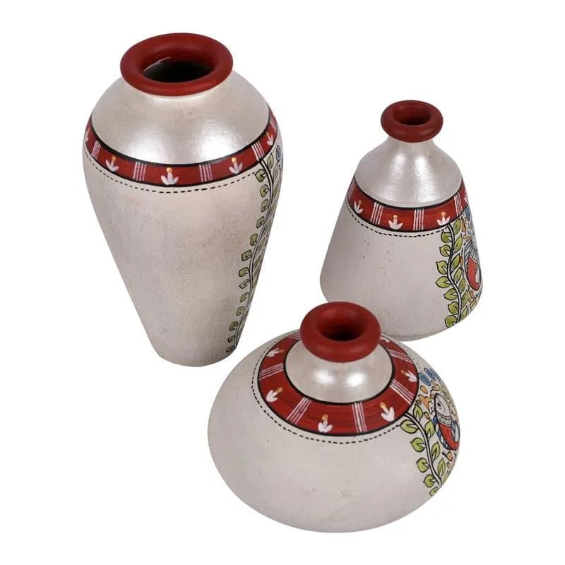 Ourania Tribal Terracotta Vase - Set Of Three