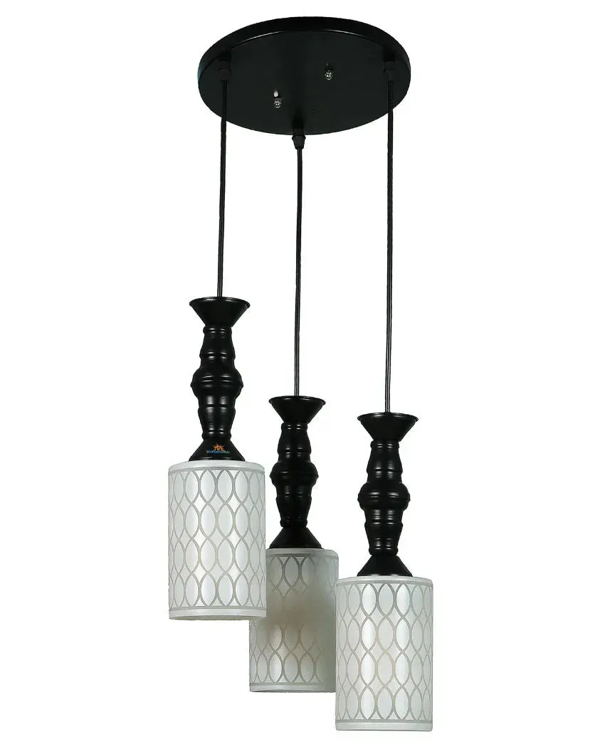 Posh 3 Lights Cluster Glass Hanging Ceiling Lamp