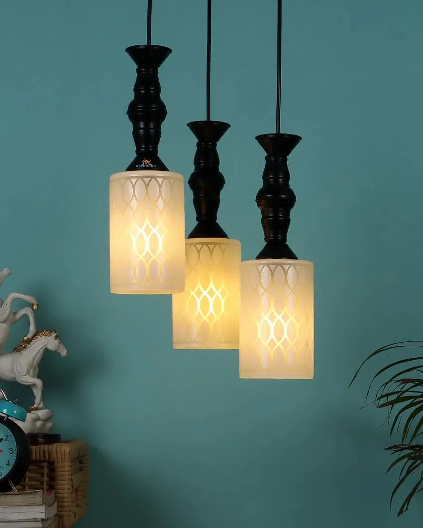 Posh 3 Lights Cluster Glass Hanging Ceiling Lamp