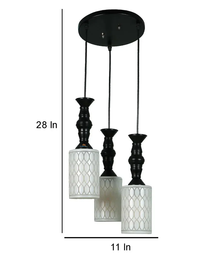 Posh 3 Lights Cluster Glass Hanging Ceiling Lamp