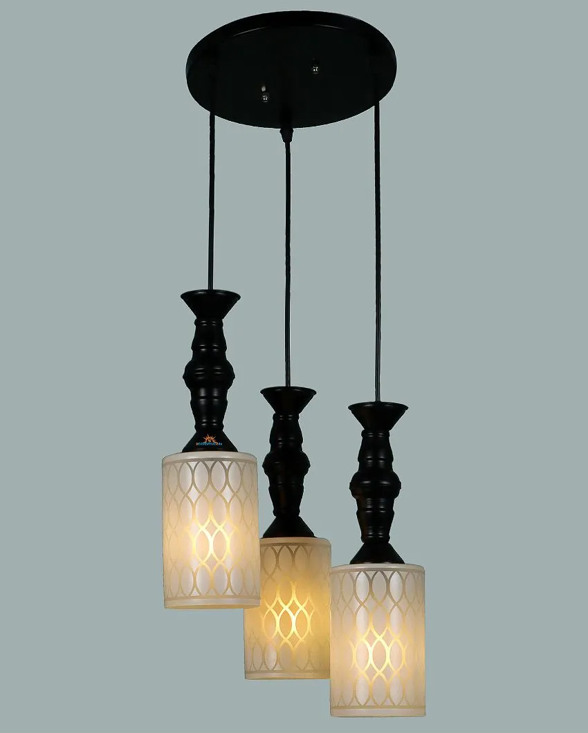 Posh 3 Lights Cluster Glass Hanging Ceiling Lamp