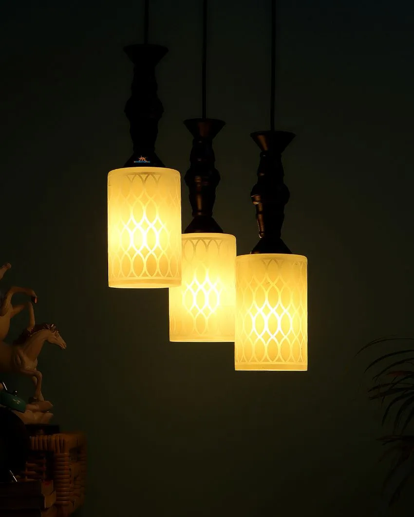 Posh 3 Lights Cluster Glass Hanging Ceiling Lamp