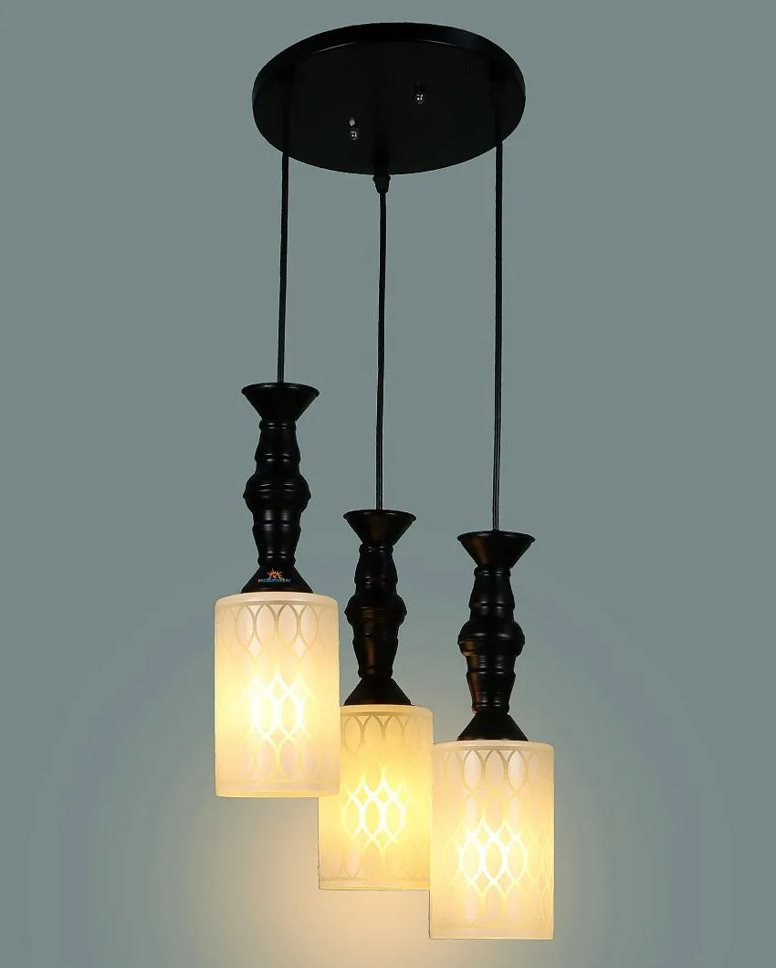 Posh 3 Lights Cluster Glass Hanging Ceiling Lamp