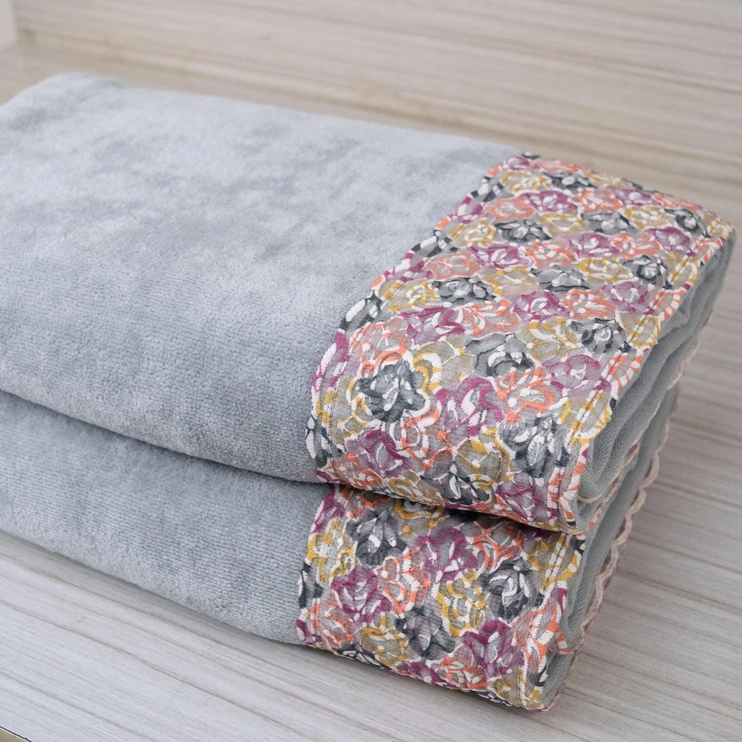 Prima Lace 100% Cotton Bath and Hand Towel Set of 4 | Ultra Soft, Highly Absorbent Luxurious Towels
