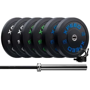 Pro 70kg Bumper Plate Pack   20kg Barbell